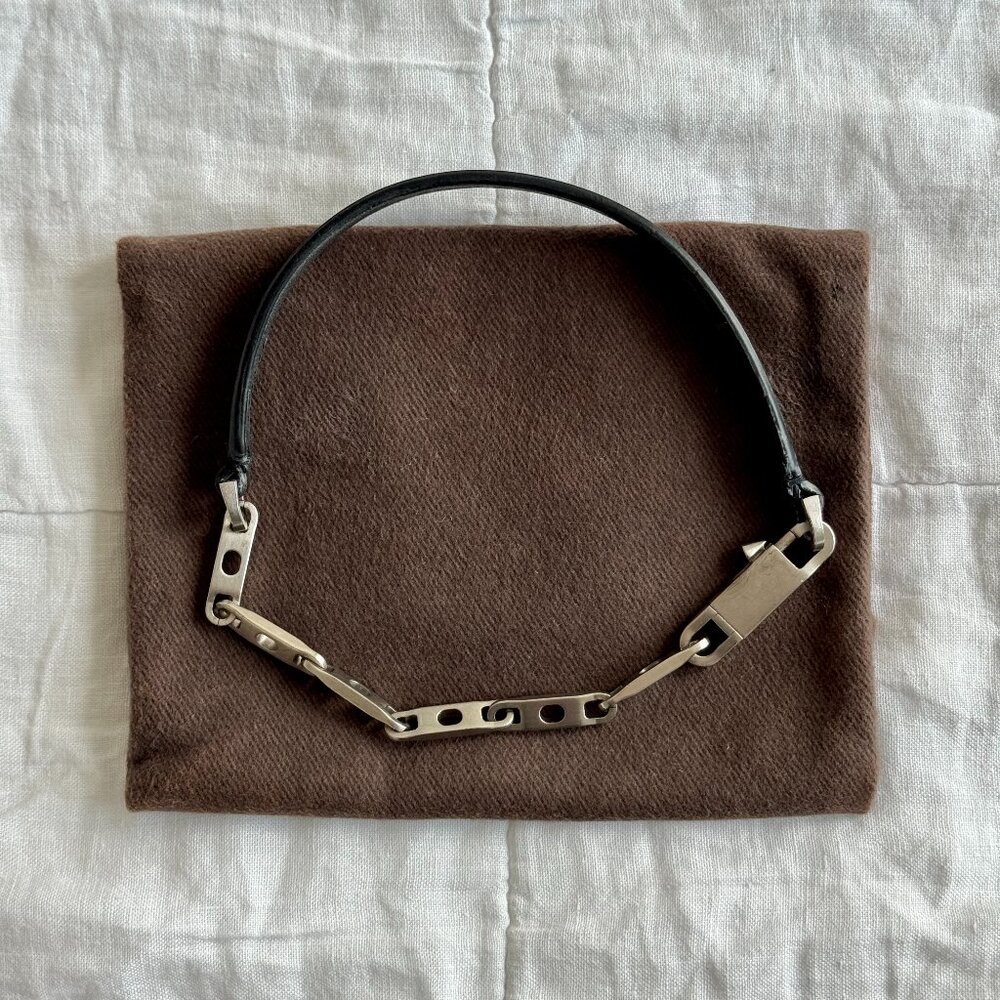 rick owens leather choker